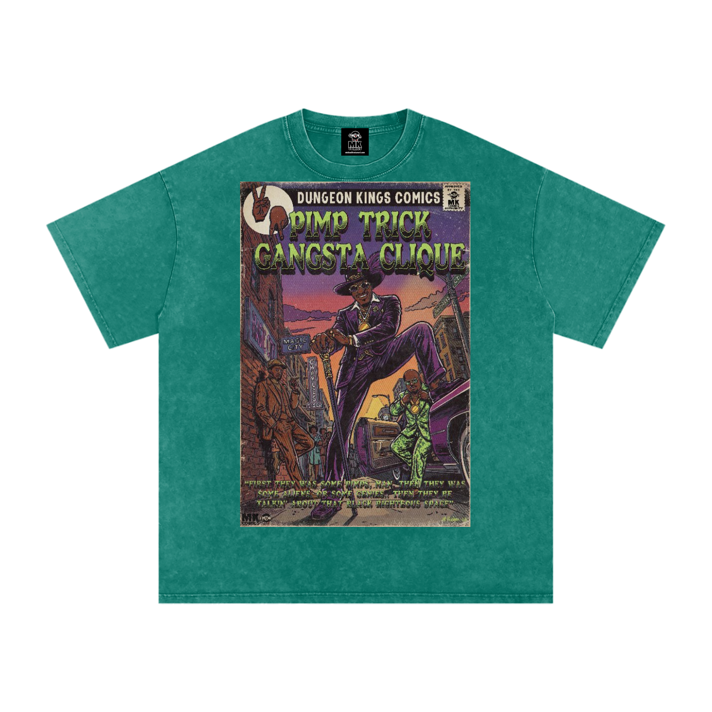 Pimp Trick Gangsta Clique - Snow Washed Oversized Cotton T-Shirt