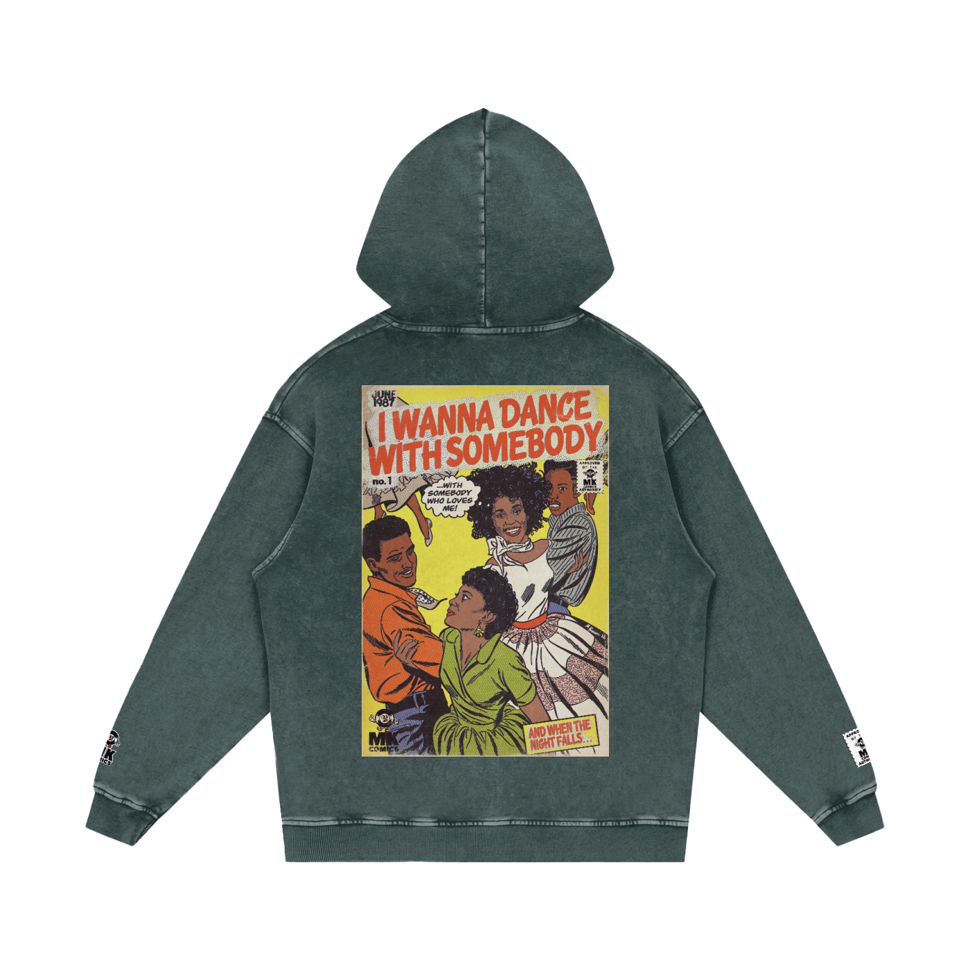 I Wanna Dance with Somebody - Snow Washed Loose Cotton Hoodie