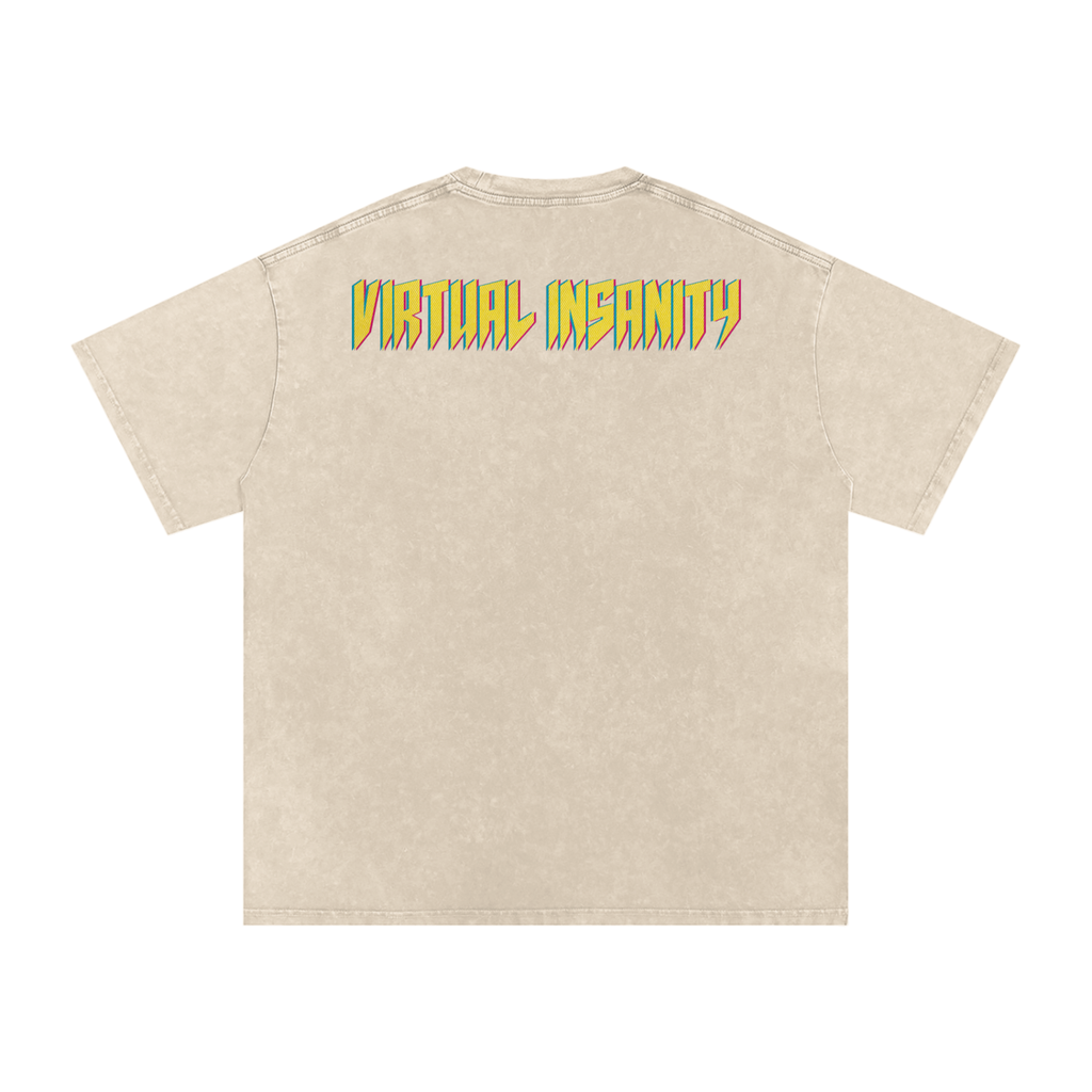 Virtual Insanity - Snow Washed Oversized Cotton T-Shirt