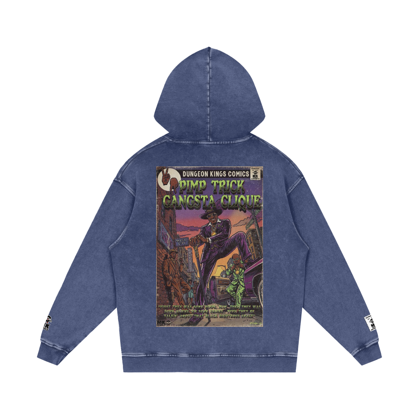 Pimp Trick Gangsta Clique - Snow Washed Loose Cotton Hoodie