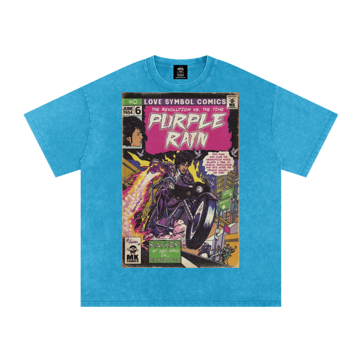 Purple Rain - Snow Washed Oversized Cotton T-Shirt