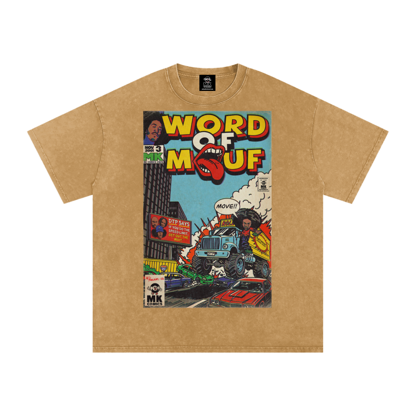 Word of Mouf - Snow Washed Oversized Cotton T-Shirt