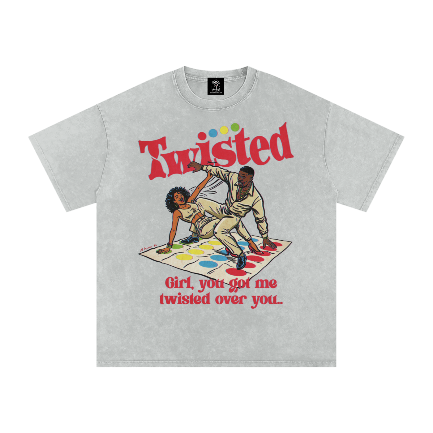 Twisted - Snow Washed Oversized Cotton T-Shirt