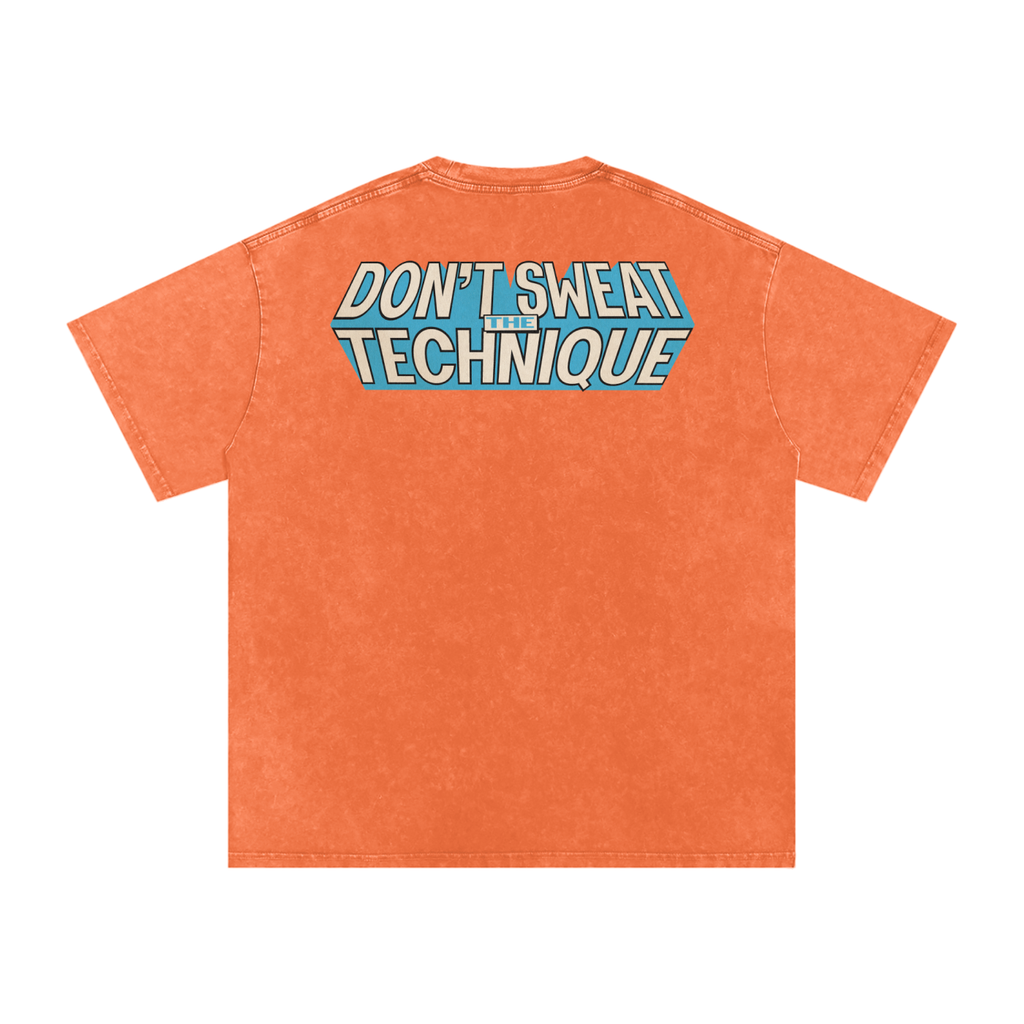 Don't Sweat the Technique - Snow Washed Oversized Cotton T-Shirt