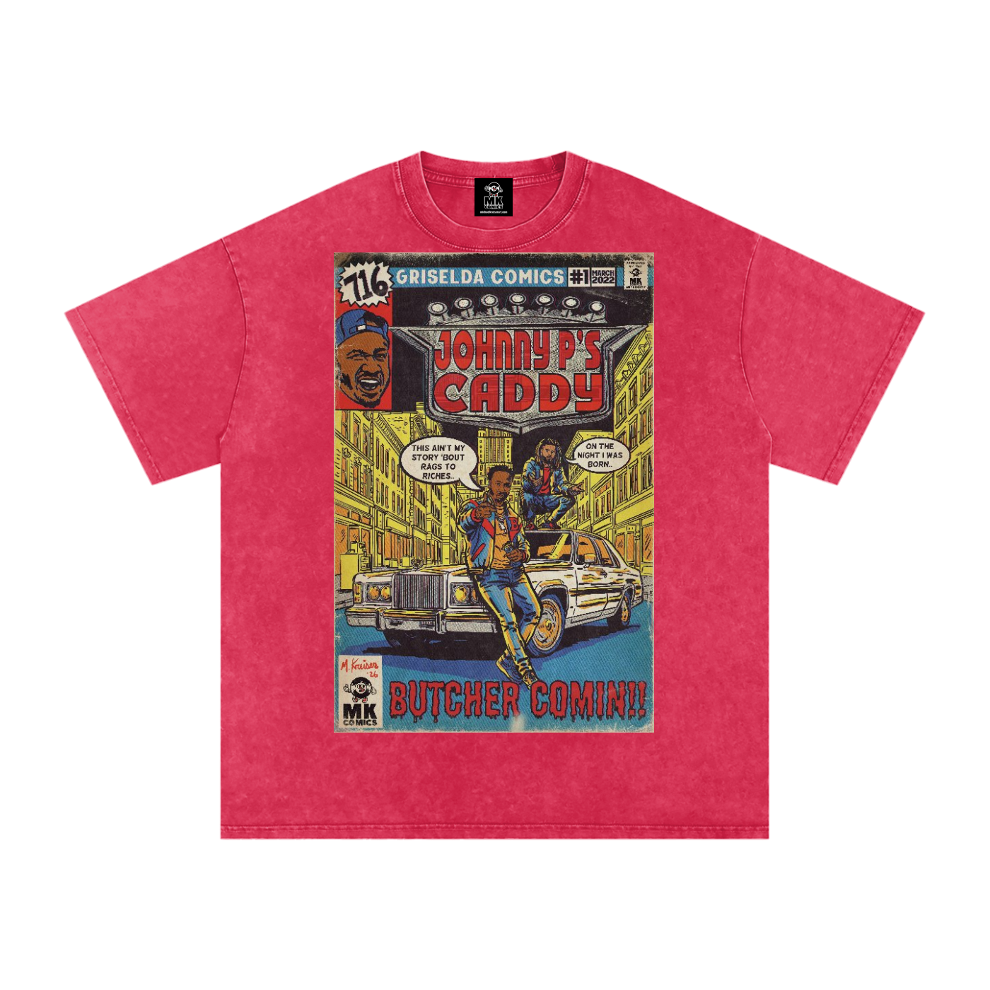 Johnny P's Caddy - Snow Washed Oversized Cotton T-Shirt