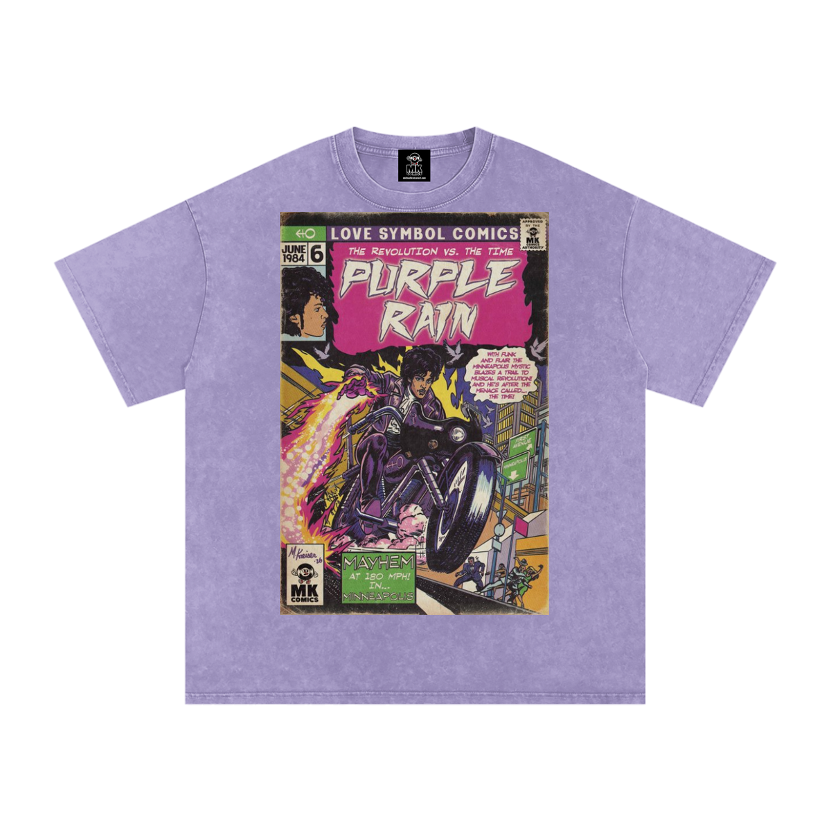 Purple Rain - Snow Washed Oversized Cotton T-Shirt