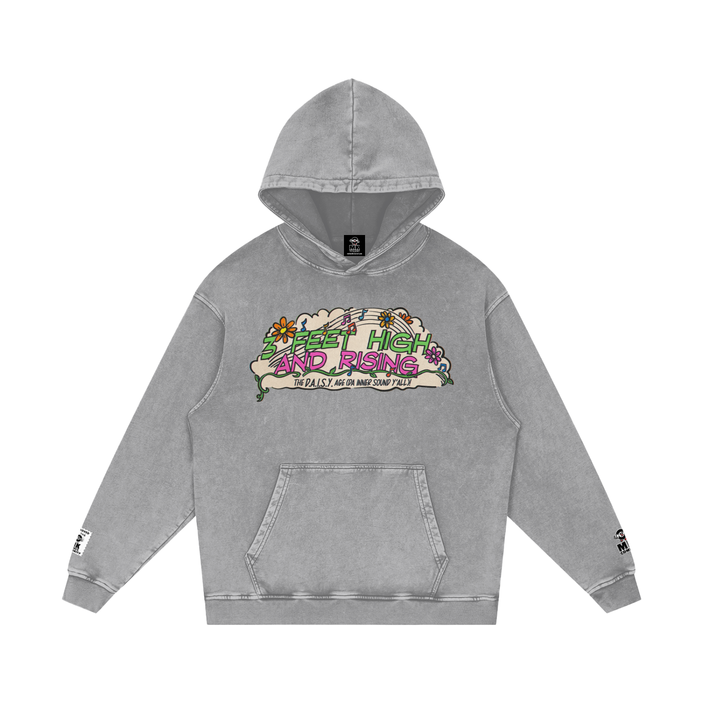 3 Feet High & Rising - Snow Washed Loose Cotton Hoodie