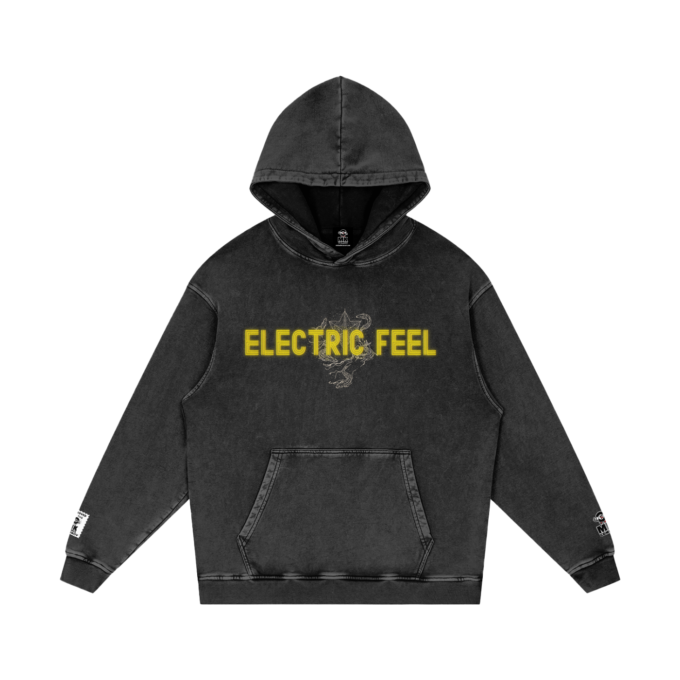 Electric Feel - Snow Washed Loose Cotton Hoodie