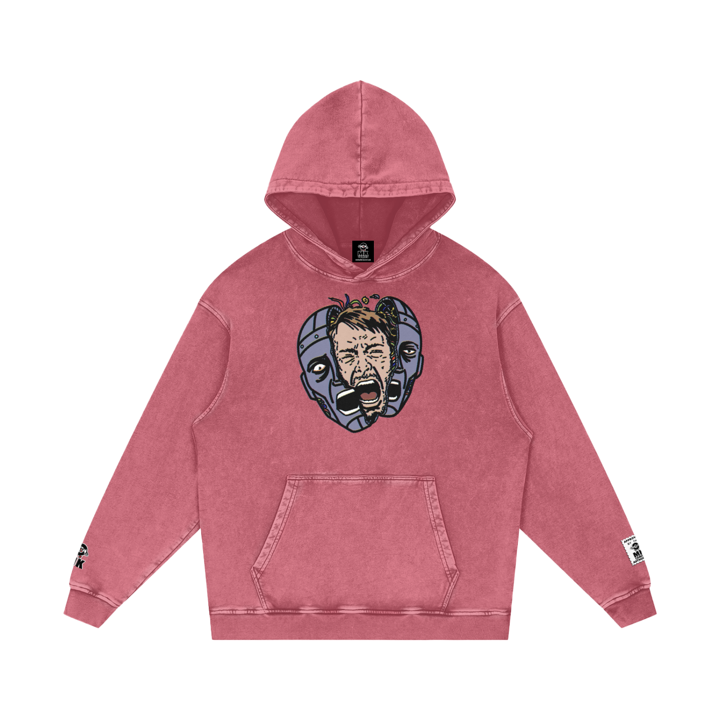 Paranoid Android -  Snow Washed Loose Cotton Hoodie