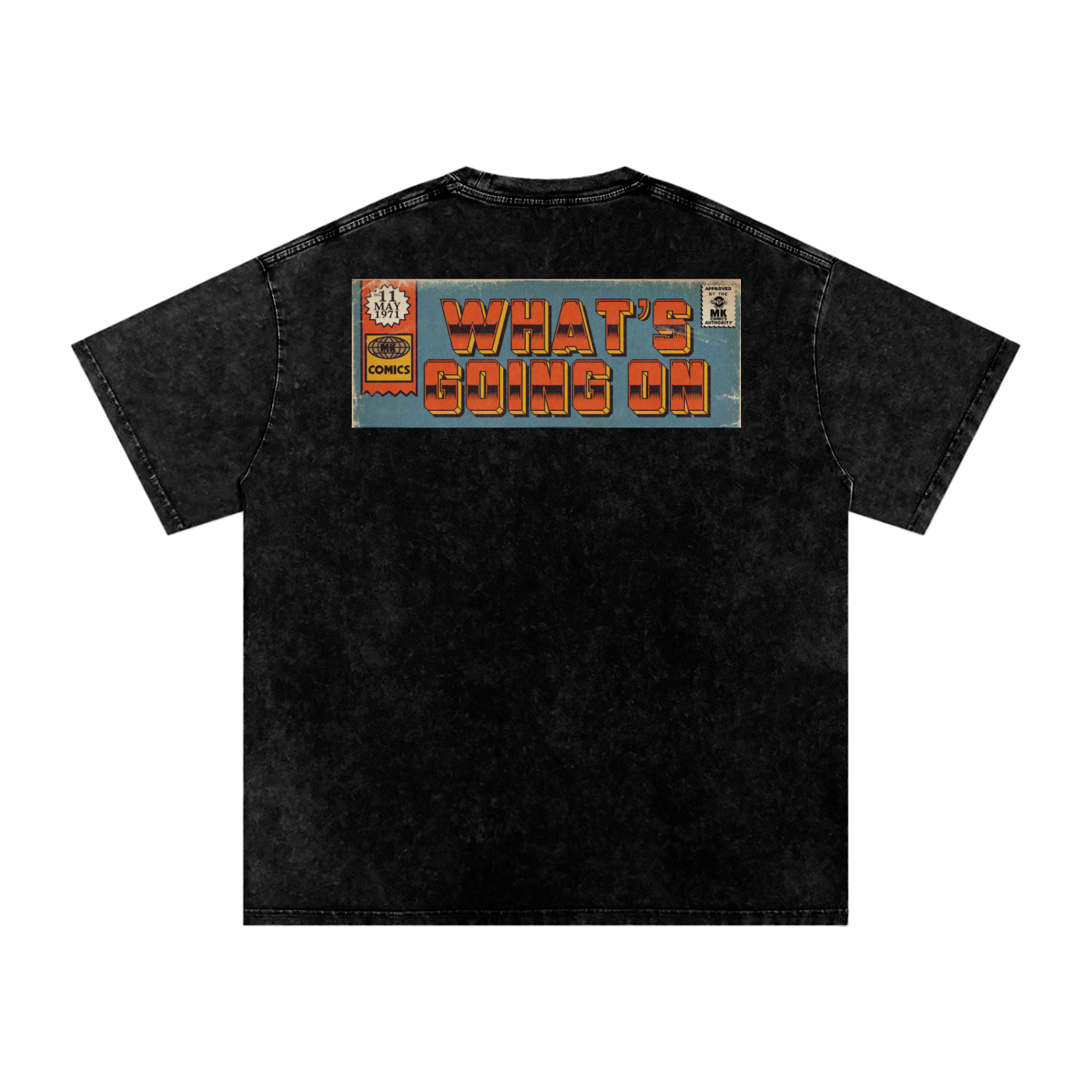 What's Going On - Snow Washed Oversized Cotton T-Shirt