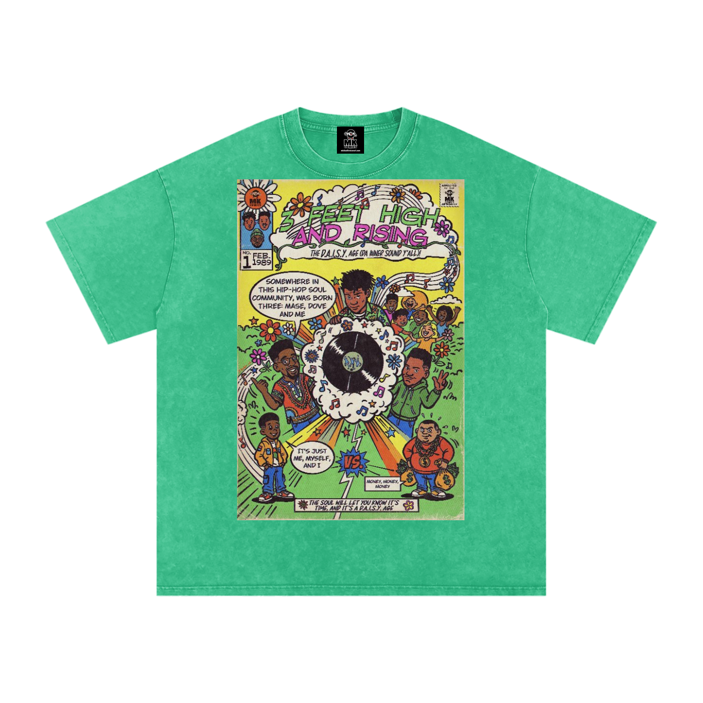 3 Feet High & Rising - Snow Washed Oversized Cotton T-Shirt