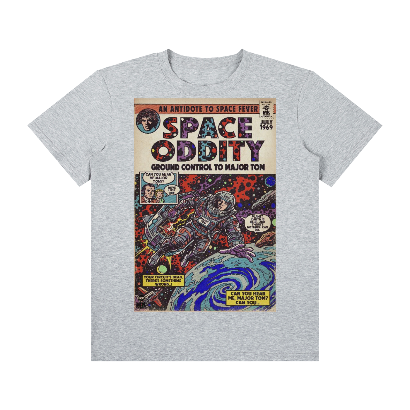 Space Oddity - SIZE UP 1 SIZE - Unisex Classic Crew Neck Cotton T-Shirt
