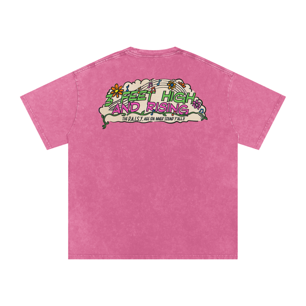 3 Feet High & Rising - Snow Washed Oversized Cotton T-Shirt