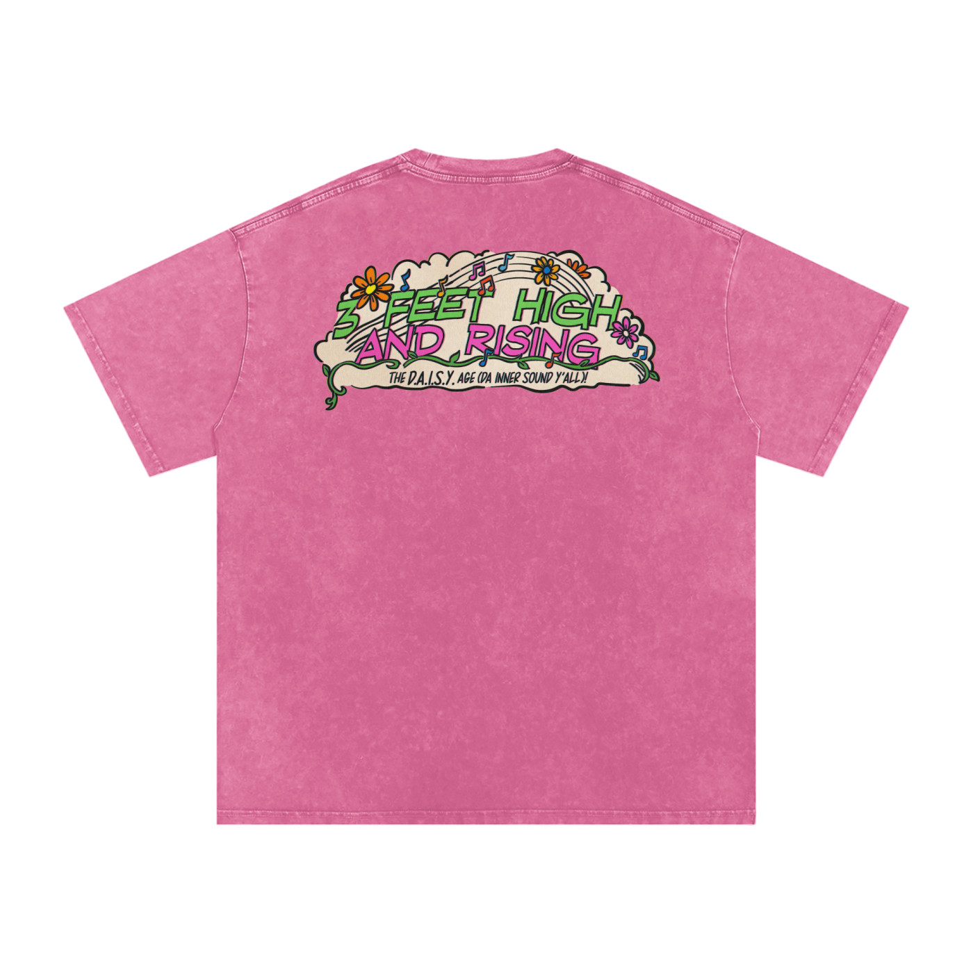 3 Feet High & Rising - Snow Washed Oversized Cotton T-Shirt
