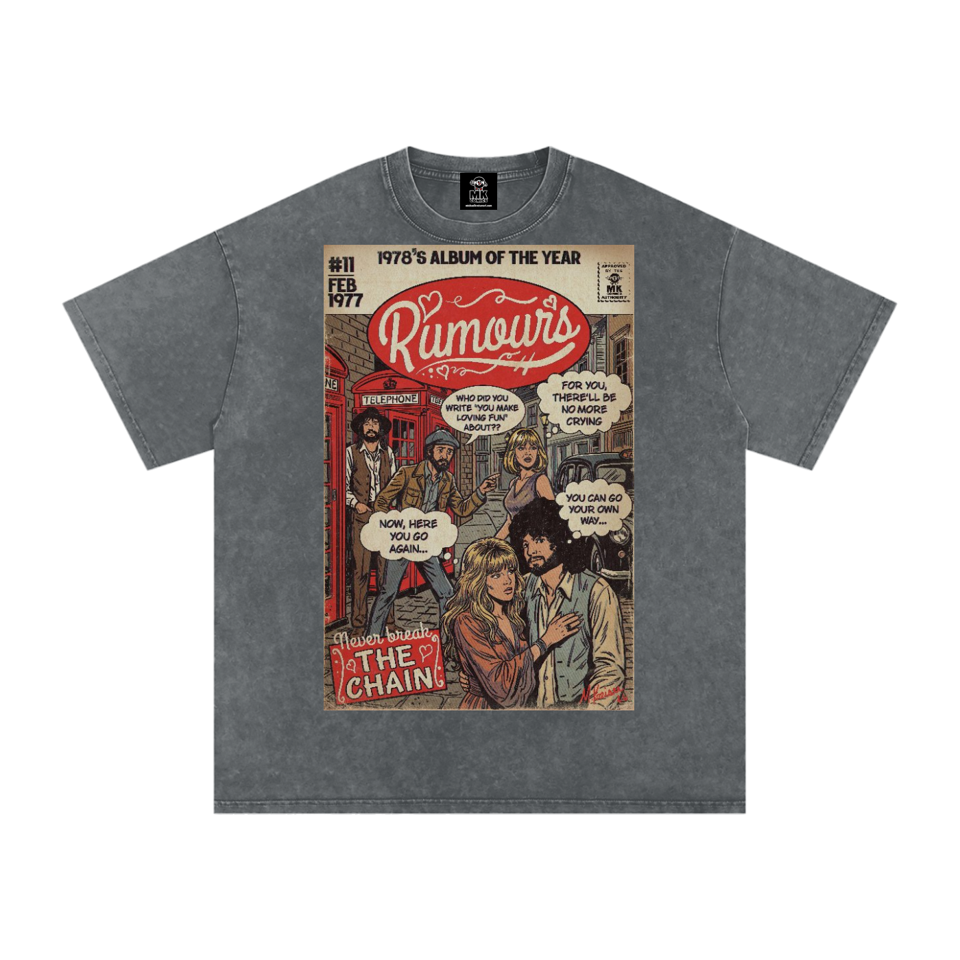 Rumours - Snow Washed Oversized Cotton T-Shirt