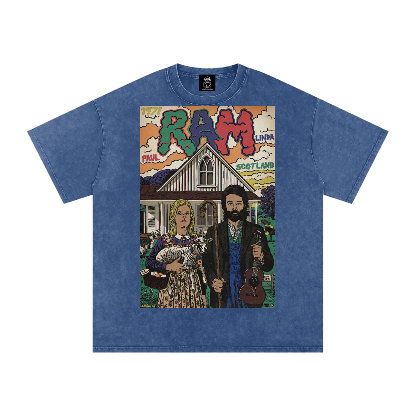 Ram - Snow Washed Oversized Cotton T-Shirt