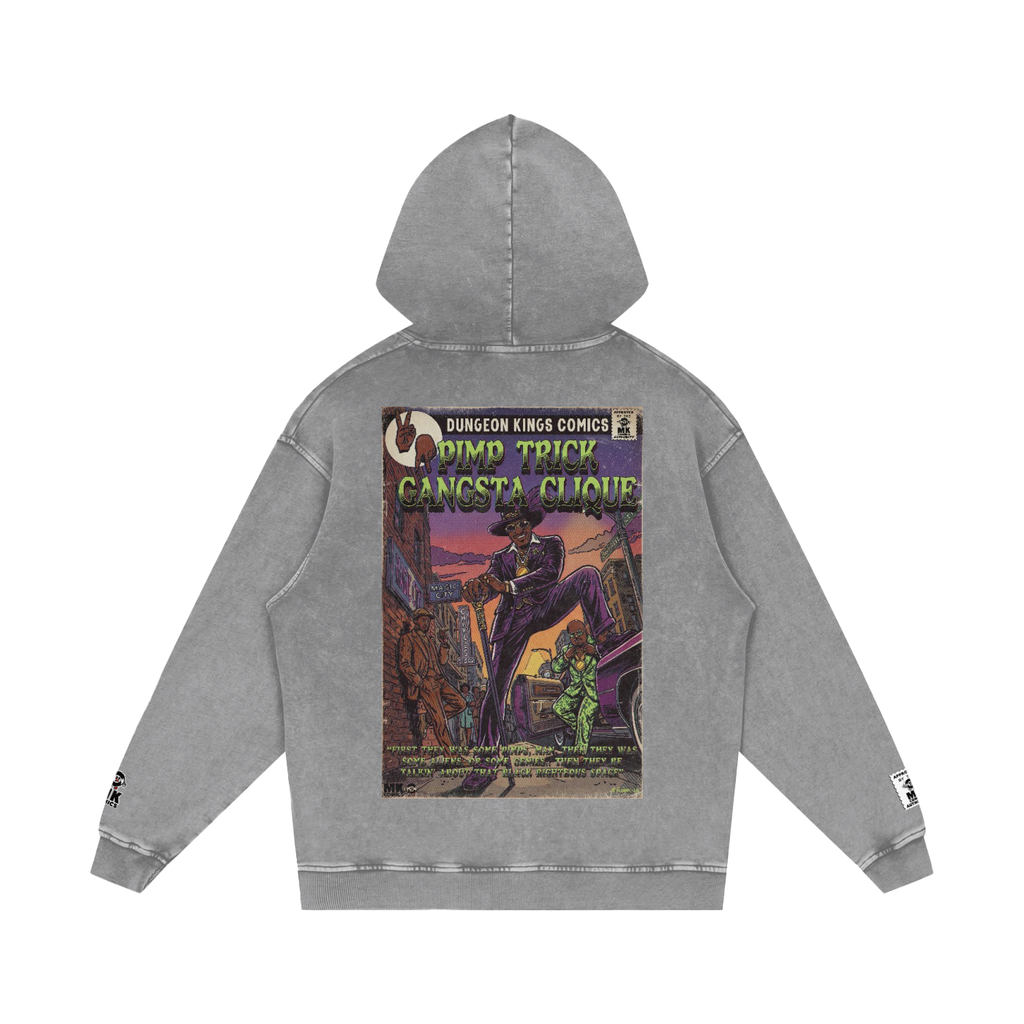 Pimp Trick Gangsta Clique - Snow Washed Loose Cotton Hoodie