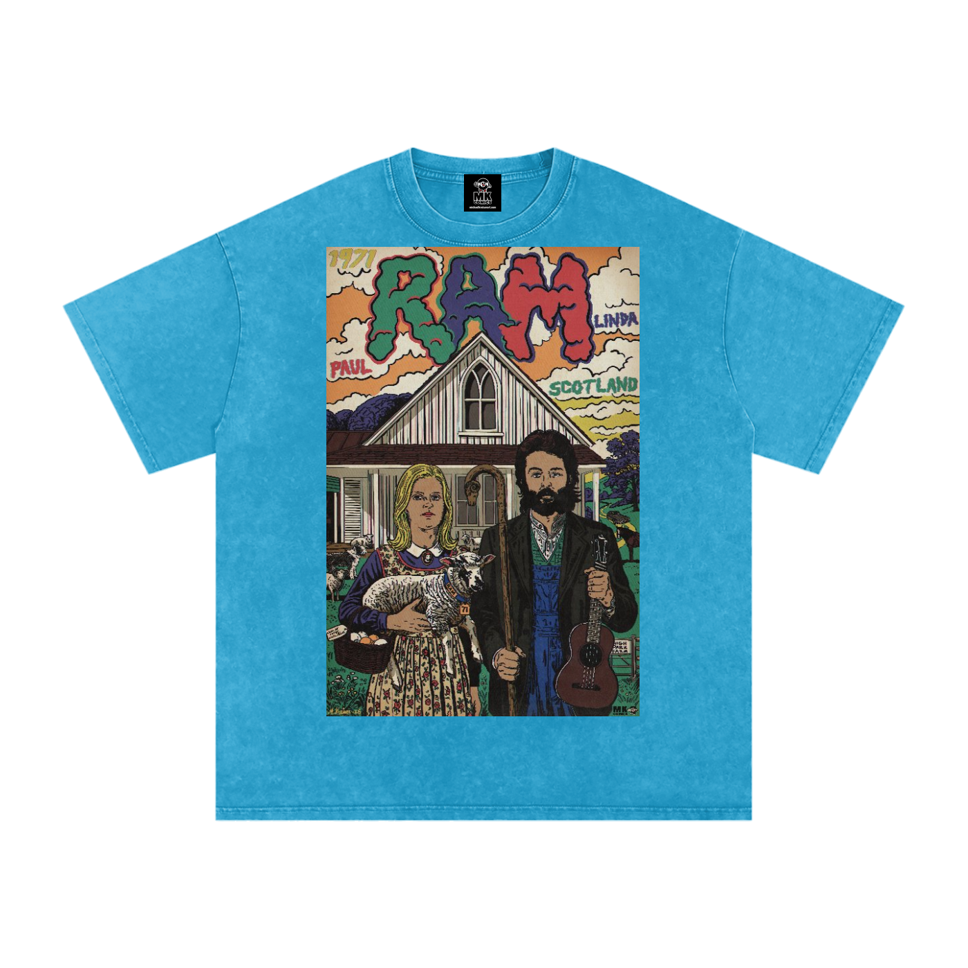 Ram - Snow Washed Oversized Cotton T-Shirt