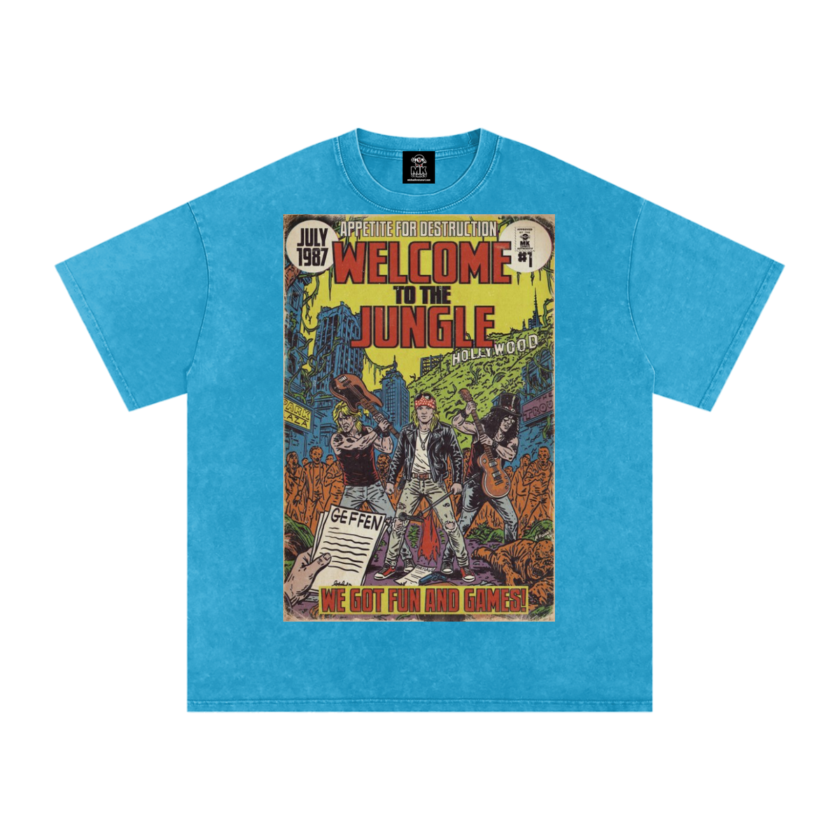 Welcome to the Jungle - Snow Washed Oversized Cotton T-Shirt