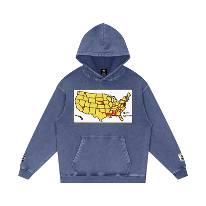 Word of Mouf - Snow Washed Loose Cotton Hoodie