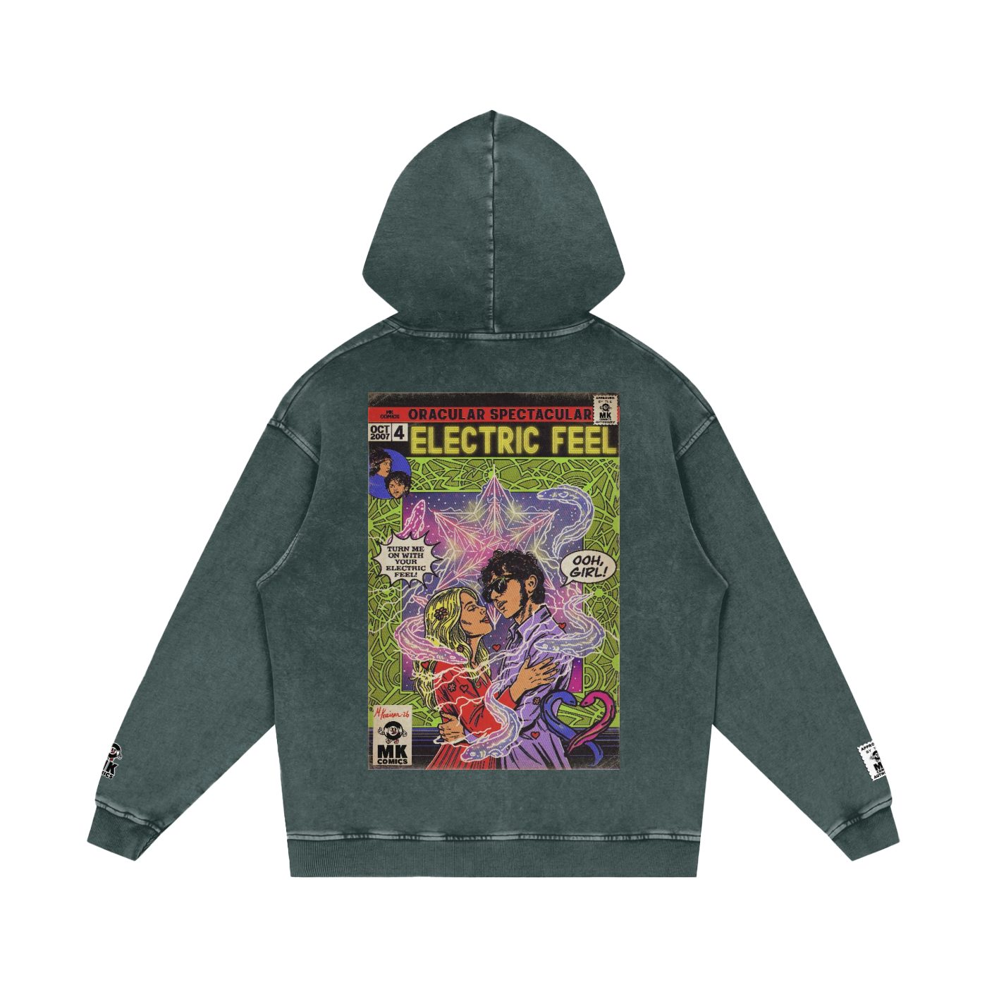 Electric Feel - Snow Washed Loose Cotton Hoodie