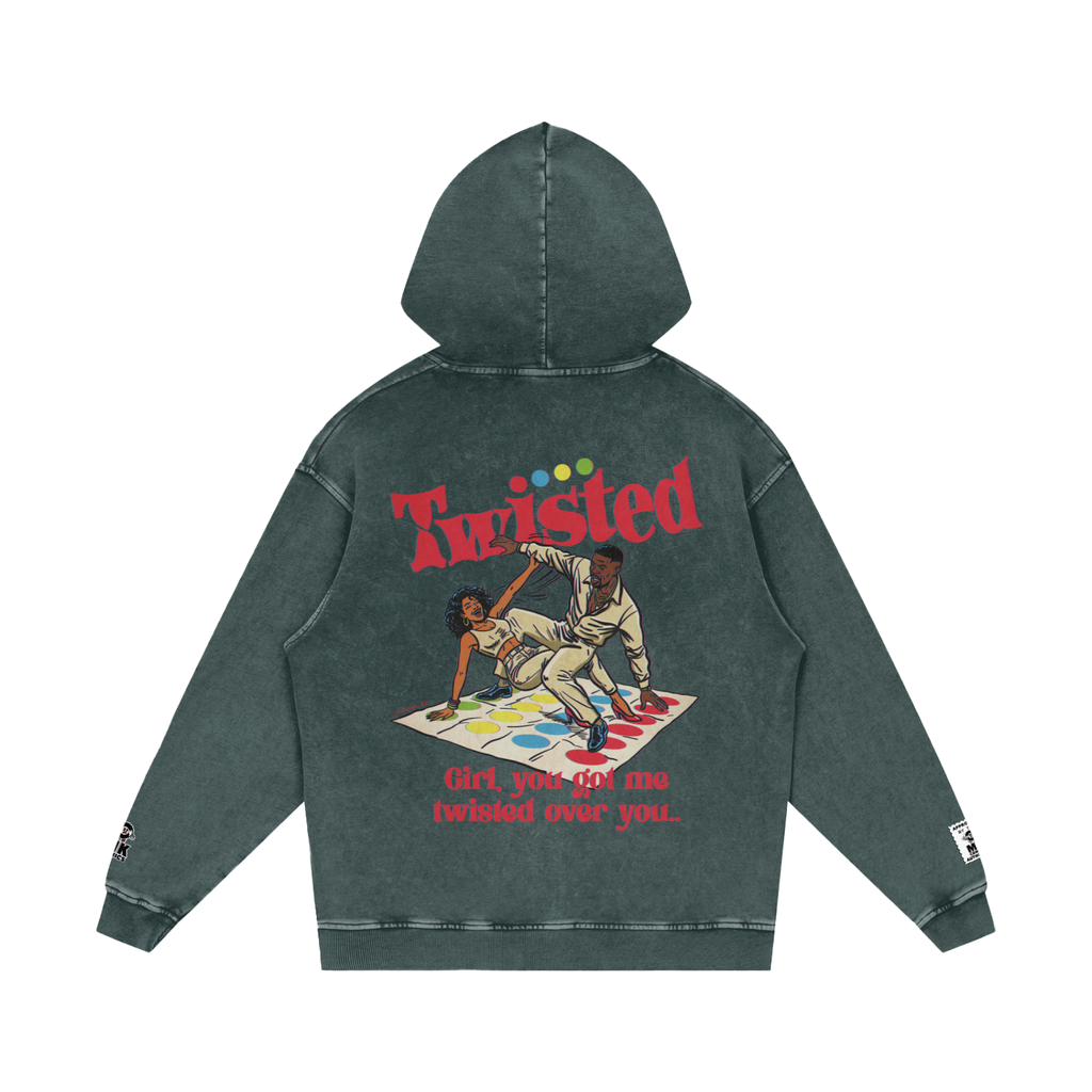 Twisted - Snow Washed Loose Cotton Hoodie