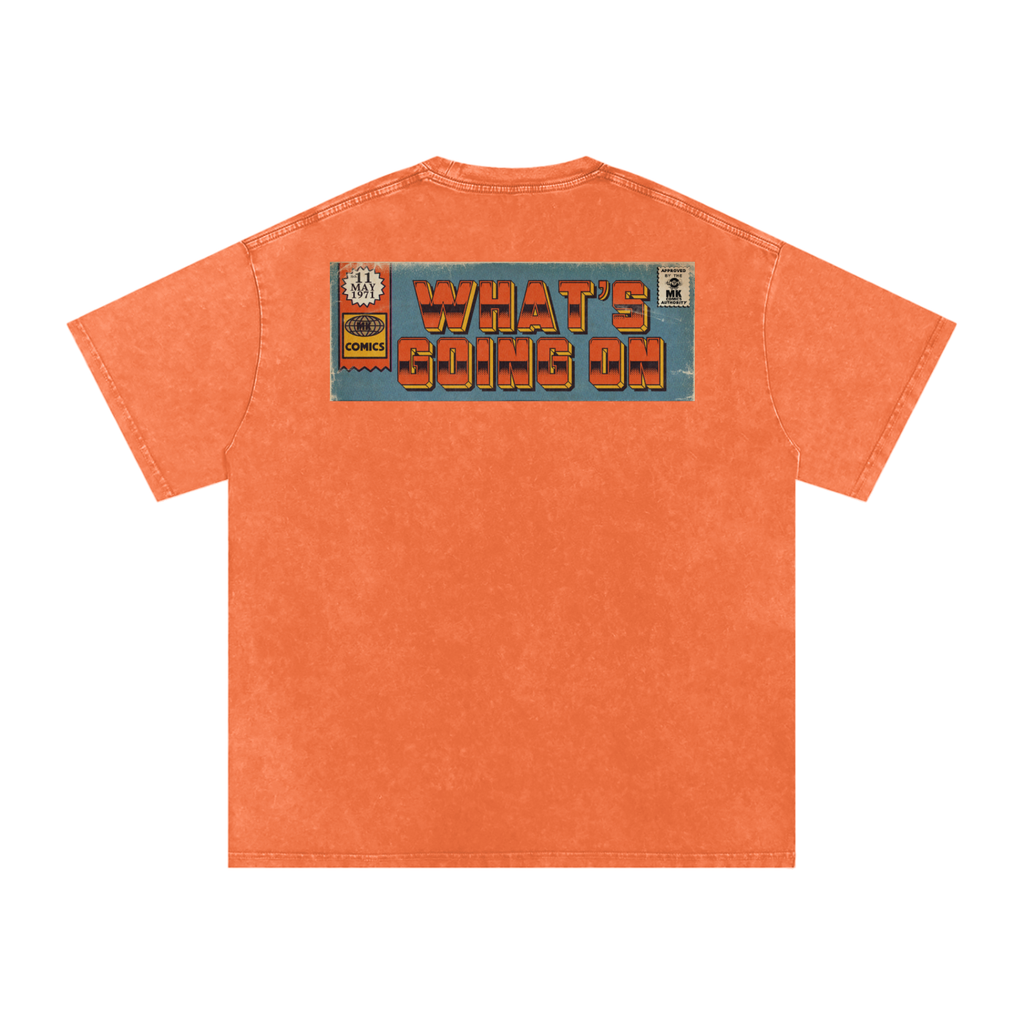 What's Going On - Snow Washed Oversized Cotton T-Shirt