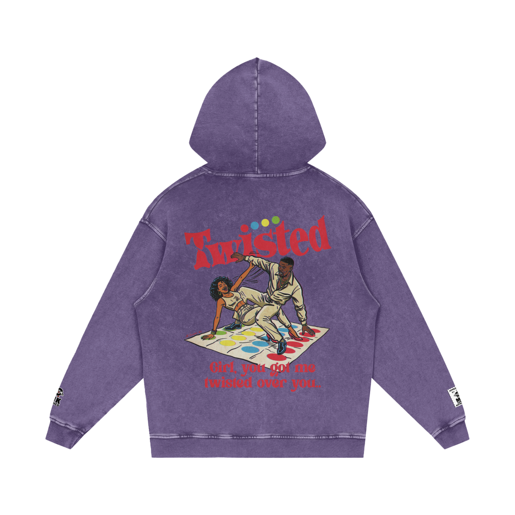 Twisted - Snow Washed Loose Cotton Hoodie