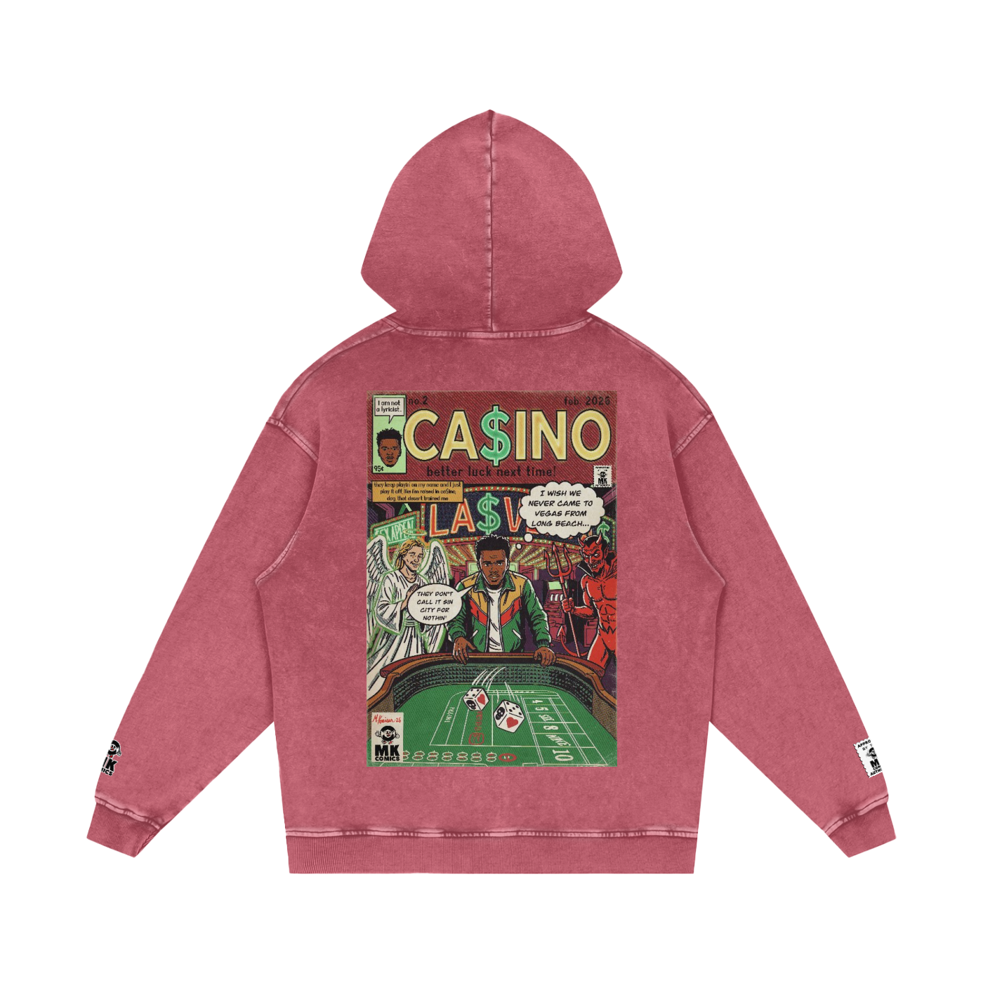 Casino - Snow Washed Loose Cotton Hoodie