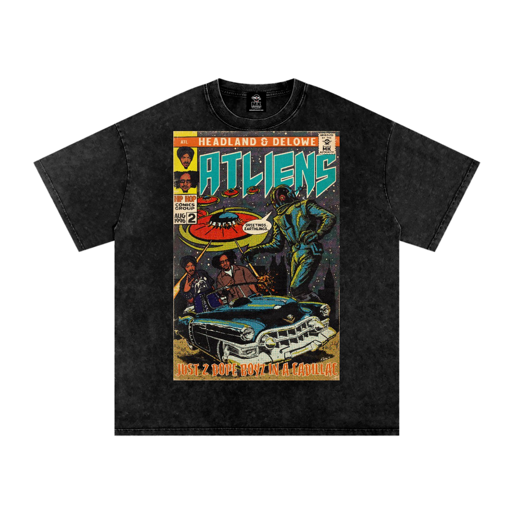 ATLiens - Snow Washed Oversized Cotton T-Shirt