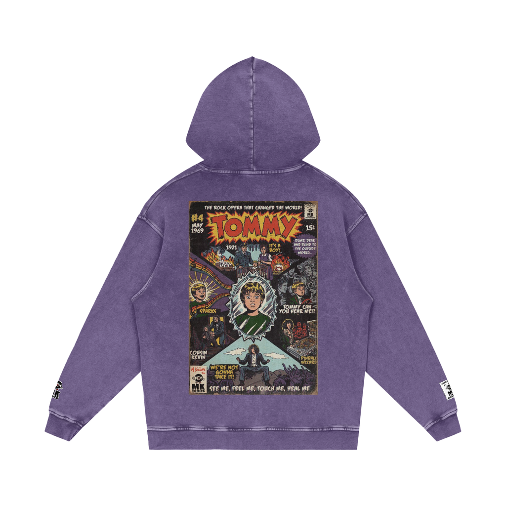 Tommy - Snow Washed Loose Cotton Hoodie