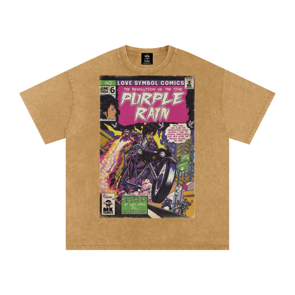 Purple Rain - Snow Washed Oversized Cotton T-Shirt