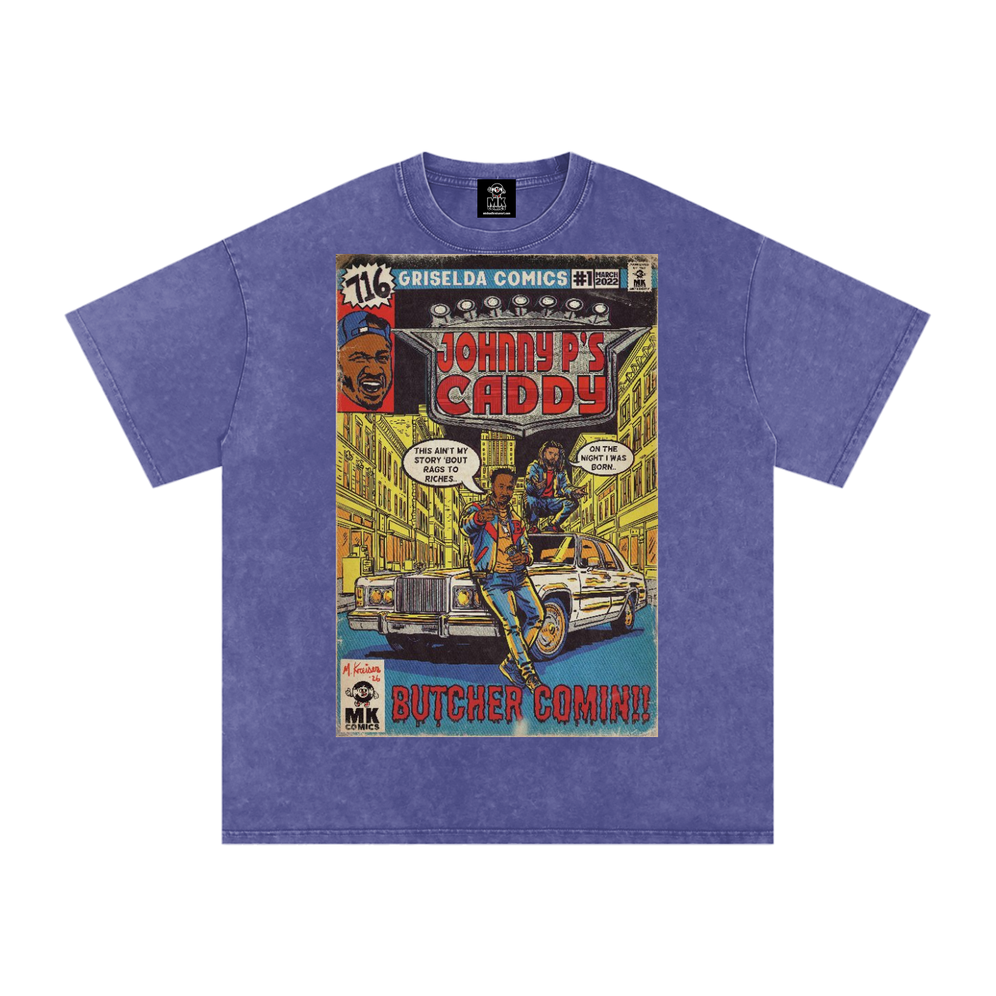 Johnny P's Caddy - Snow Washed Oversized Cotton T-Shirt