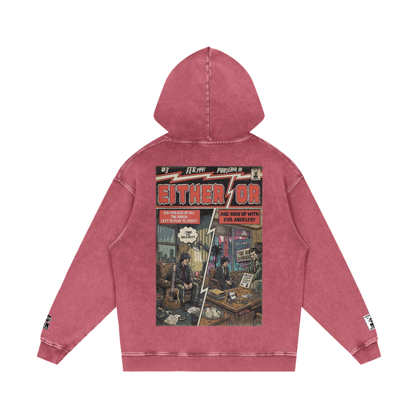 Either/Or - Snow Washed Loose Cotton Hoodie