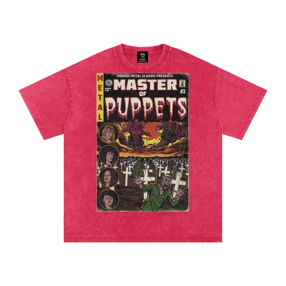 Master of Puppets - Snow Washed Oversized Cotton T-Shirt