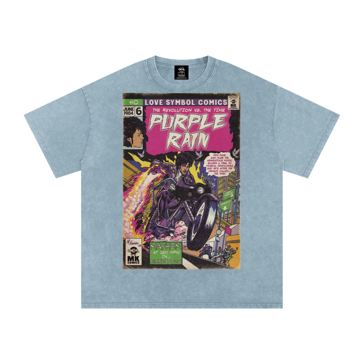Purple Rain - Snow Washed Oversized Cotton T-Shirt