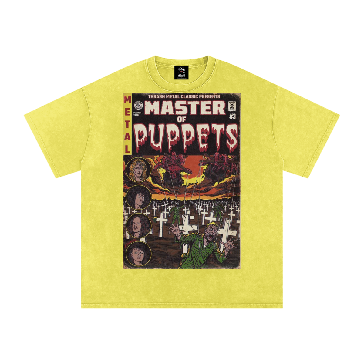 Master of Puppets - Snow Washed Oversized Cotton T-Shirt