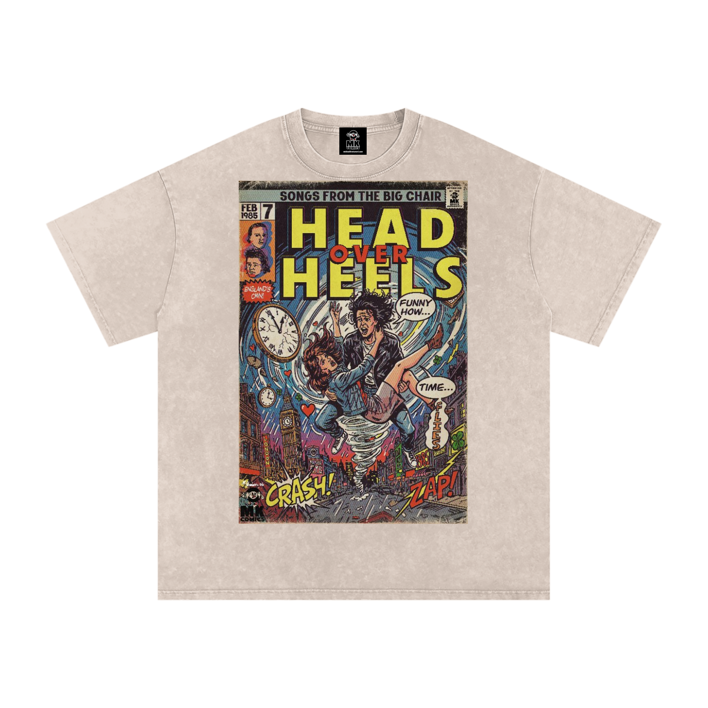 Head Over Heels - Snow Washed Oversized Cotton T-Shirt