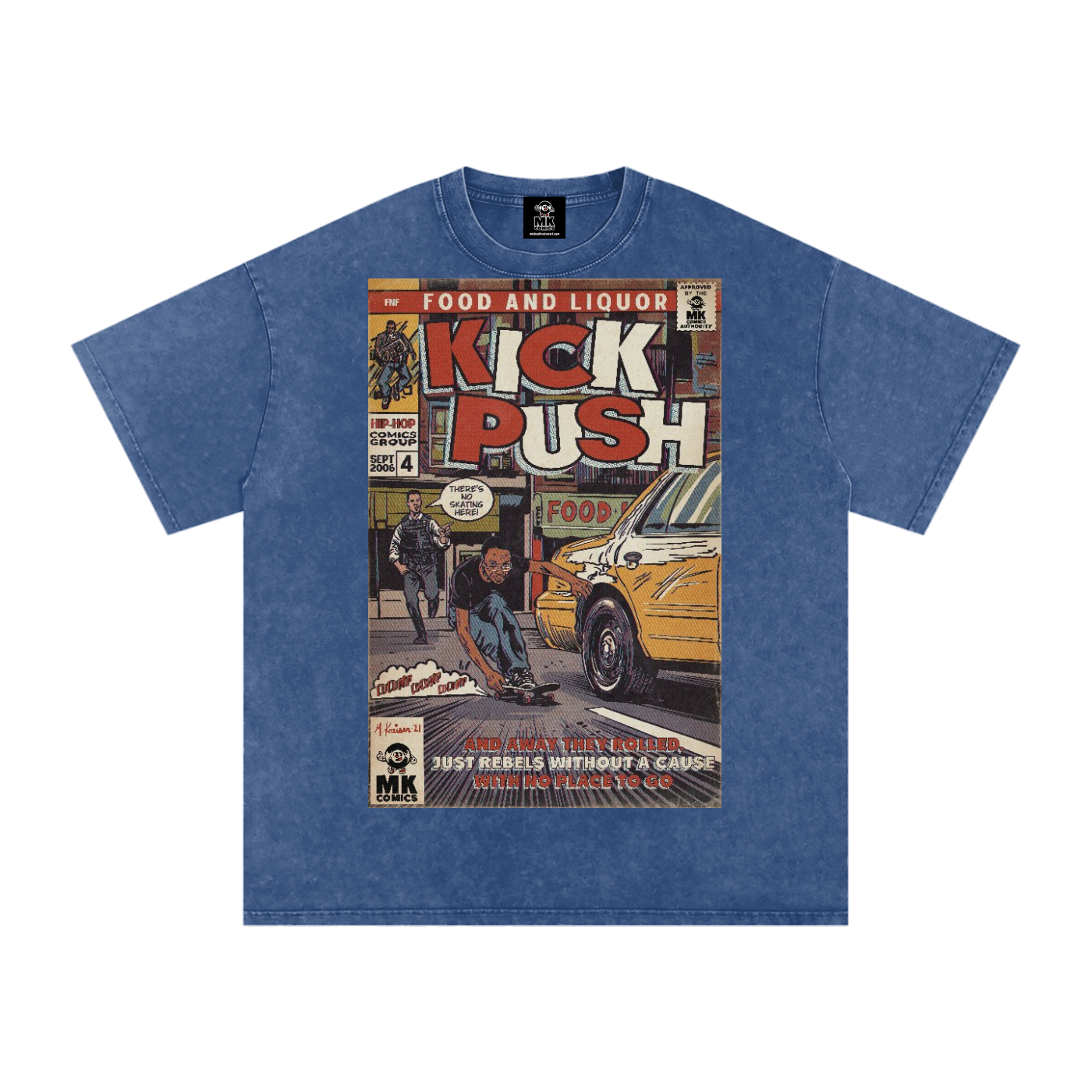 Kick, Push - Snow Washed Oversized Cotton T-Shirt