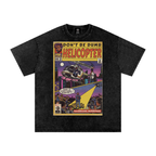 Helicopter - Snow Washed Oversized Cotton T-Shirt