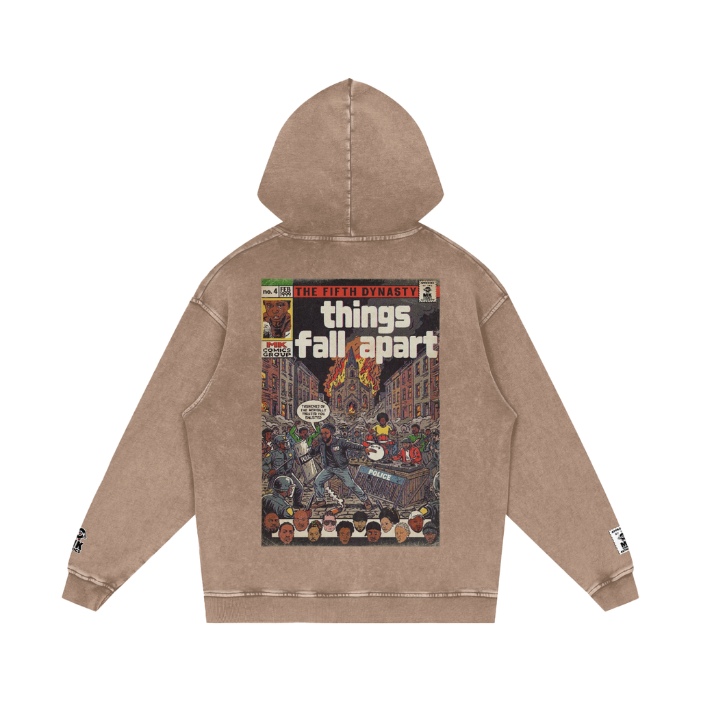 Things Fall Apart - Snow Washed Loose Cotton Hoodie