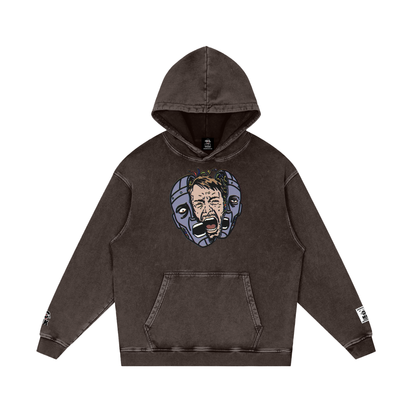 Paranoid Android -  Snow Washed Loose Cotton Hoodie