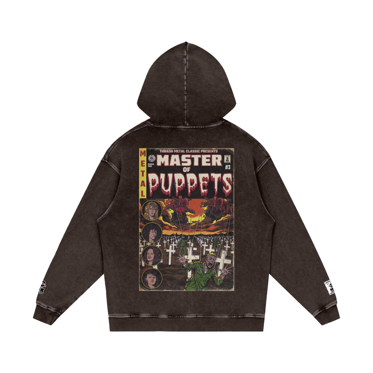 Master of Puppets - Snow Washed Loose Cotton Hoodie