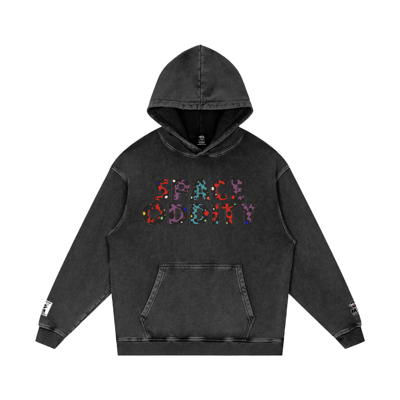 Space Oddity - Snow Washed Loose Cotton Hoodie