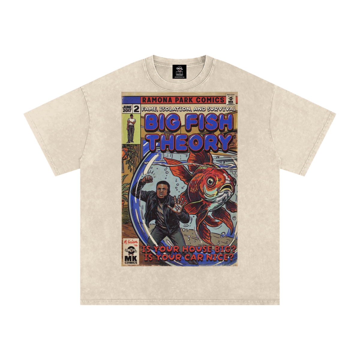 Big Fish Theory - Snow Washed Oversized Cotton T-Shirt