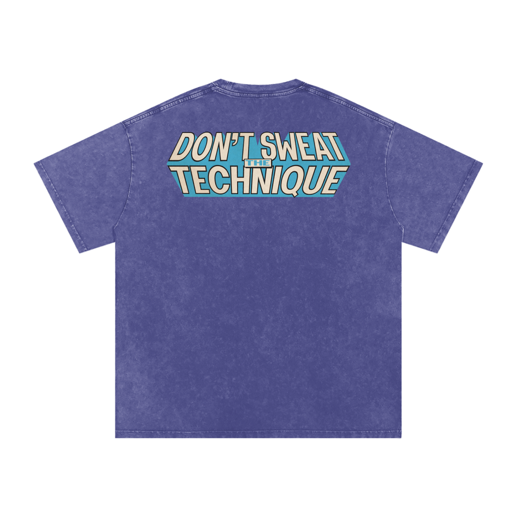 Don't Sweat the Technique - Snow Washed Oversized Cotton T-Shirt