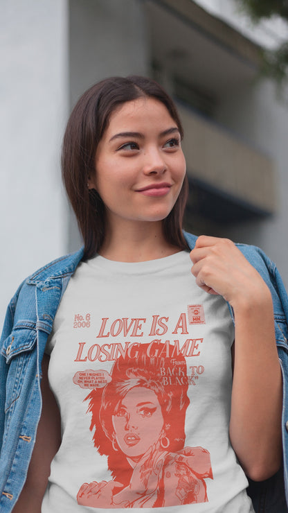 Amy Winehouse - Love is a Losing Game - RED VARIANT - Unisex Jersey Short Sleeve Tee