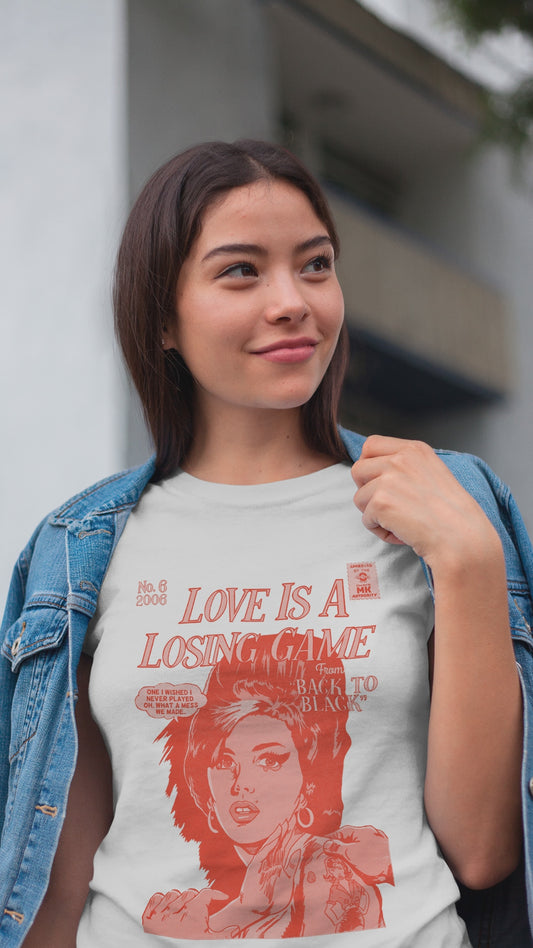 Amy Winehouse - Love is a Losing Game - RED VARIANT - Unisex Jersey Short Sleeve Tee