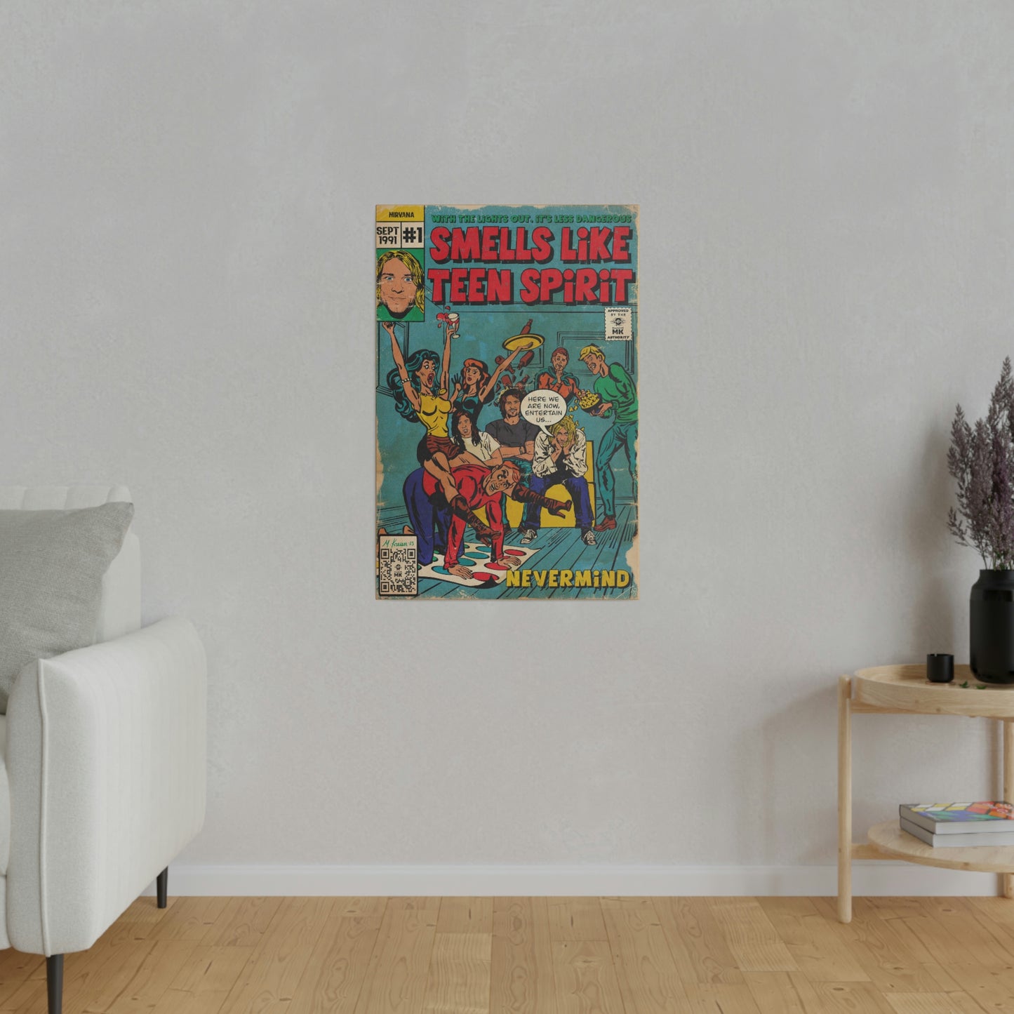 Nirvana - Smells Like Teen Spirit -  Matte Canvas, Stretched, 0.75"