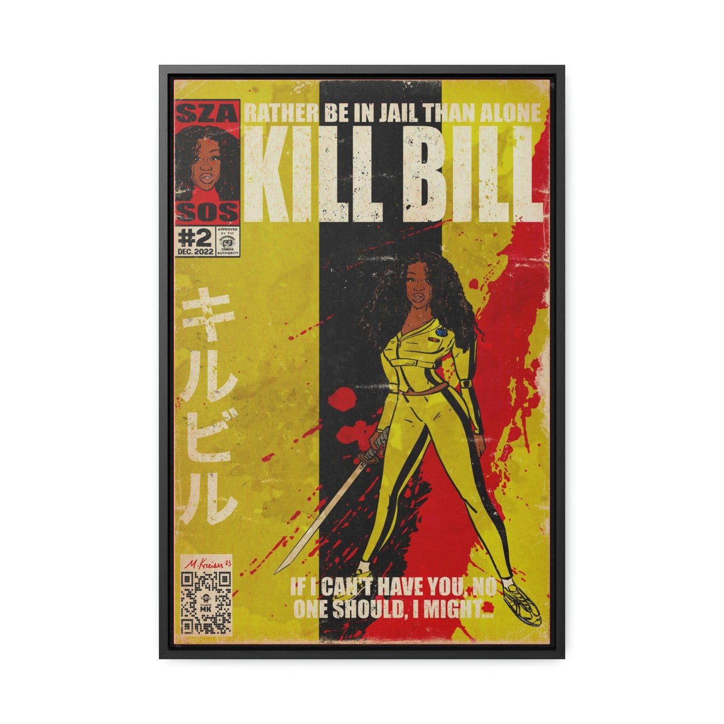 SZA - Kill Bill - Gallery Canvas Wraps, Vertical Frame
